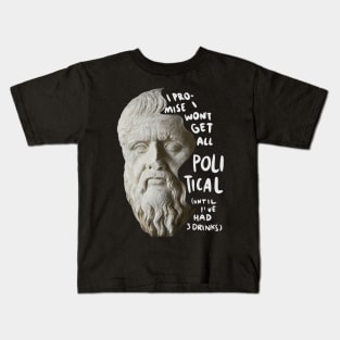 Plato Socrates Philosophy Quote Philosopher Greek Statue Vaporwave Kids T-Shirt